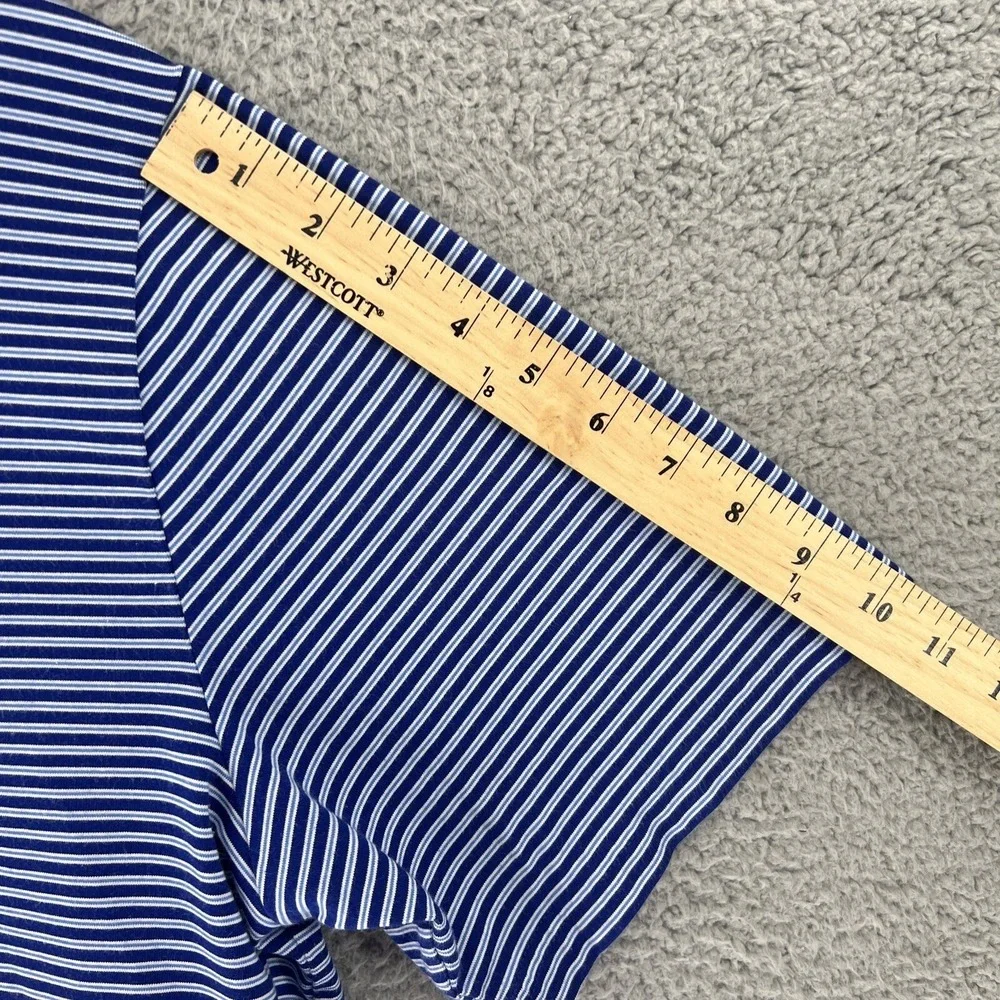 Polo Ralph Lauren Golf Shirt Men XL Blue Striped Performance Polo LAKE NONA